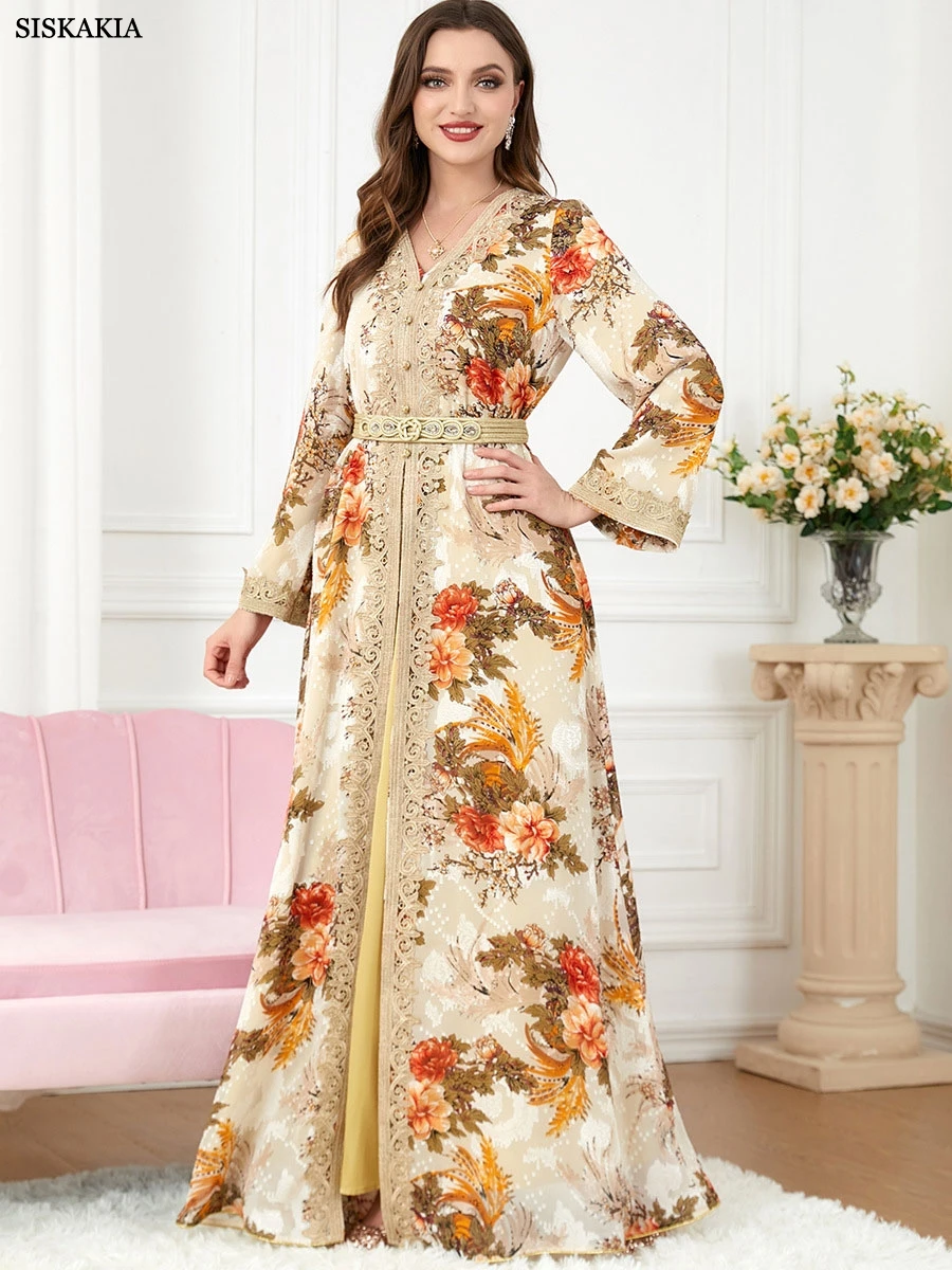 Siakakia модные мусульманские женщины Abayas с поясом Дубай арабские платья кебая комплект из двух частей с V-образным вырезом Элегантный марокканский халат Jalabiya
Siakakia модные мусульманские женщины Abayas с поясом Дубай арабские платья кебая комплект из двух частей с V-образным вырезом Элегантный марокканский халат Jalabiya