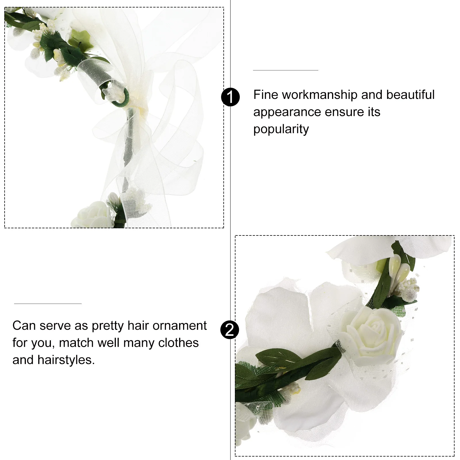 Artificial Flower Headband Exquisite Garland Decor Beach Realistic Veil Bridesmaid Dresses Simulated Wreath Hairband Matches
Artificial Flower Headband Exquisite Garland Decor Beach Realistic Veil Bridesmaid Dresses Simulated Wreath Hairband Matches