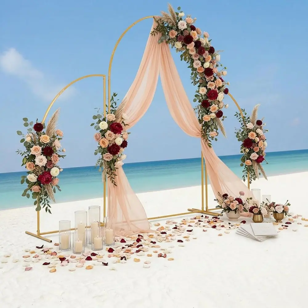 Metal Wedding Balloon Arch Stand for Ceremony and Birthday Parties - Gold Arched Backdrop Decoration
Metal Wedding Balloon Arch Stand for Ceremony and Birthday Parties - Gold Arched Backdrop Decoration