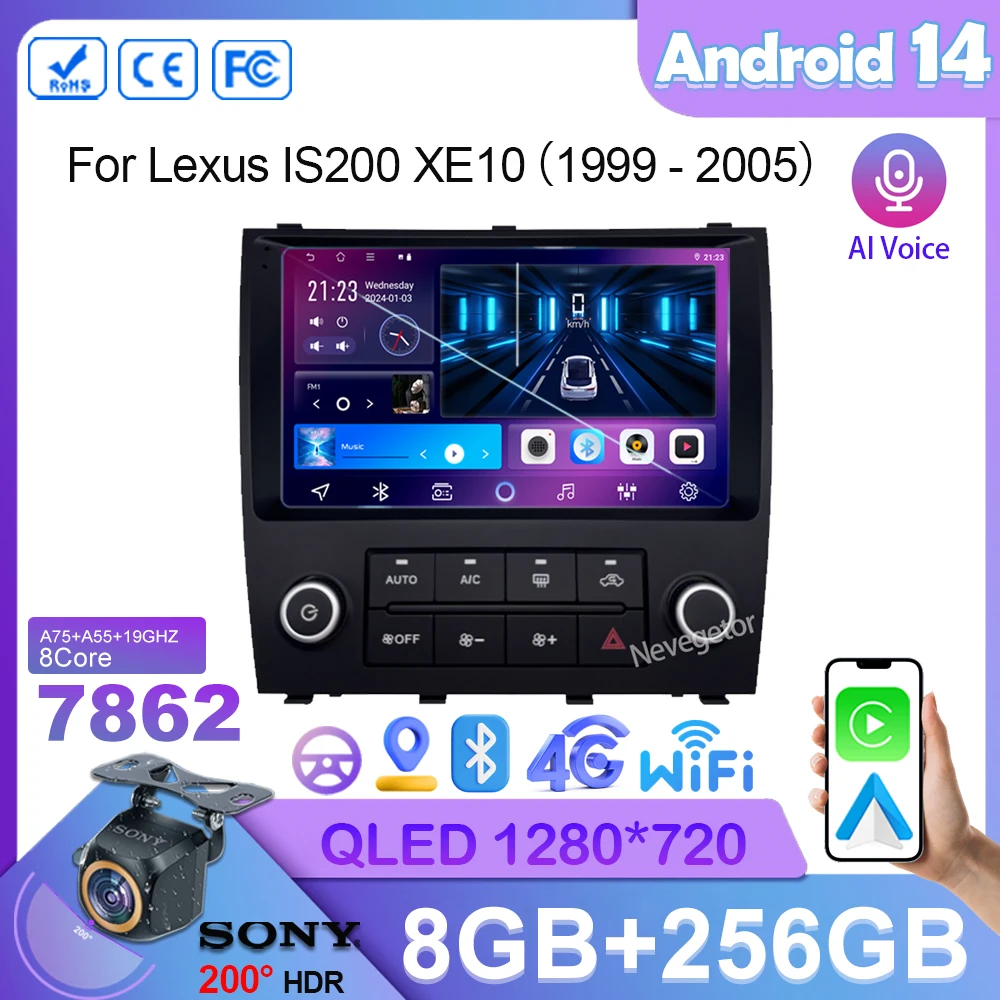 2Din Android 14 для Lexus IS200 XE10 1999-2005 Автомобильный радиоприемник Мультимедийный плеер GPS-навигация Стерео Беспроводной Carplay Без 2din DSP
2Din Android 14 для Lexus IS200 XE10 1999-2005 Автомобильный радиоприемник Мультимедийный плеер GPS-навигация Стерео Беспроводной Carplay Без 2din DSP