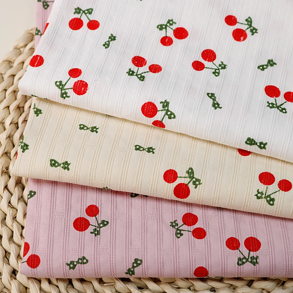 Cherry Pattern Jacquard Fabric 100%Cotton For Children's Dresses Women's Loungewear Soft Fabric
Cherry Pattern Jacquard Fabric 100%Cotton For Children's Dresses Women's Loungewear Soft Fabric