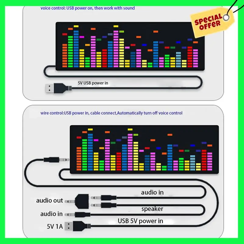 LBER 2X LED Music Spectrum Rhythm Lights Voice Sensor 1624 RGB Atmosphere Level Indicator With Clock Display(Wire Control)
LBER 2X LED Music Spectrum Rhythm Lights Voice Sensor 1624 RGB Atmosphere Level Indicator With Clock Display(Wire Control)