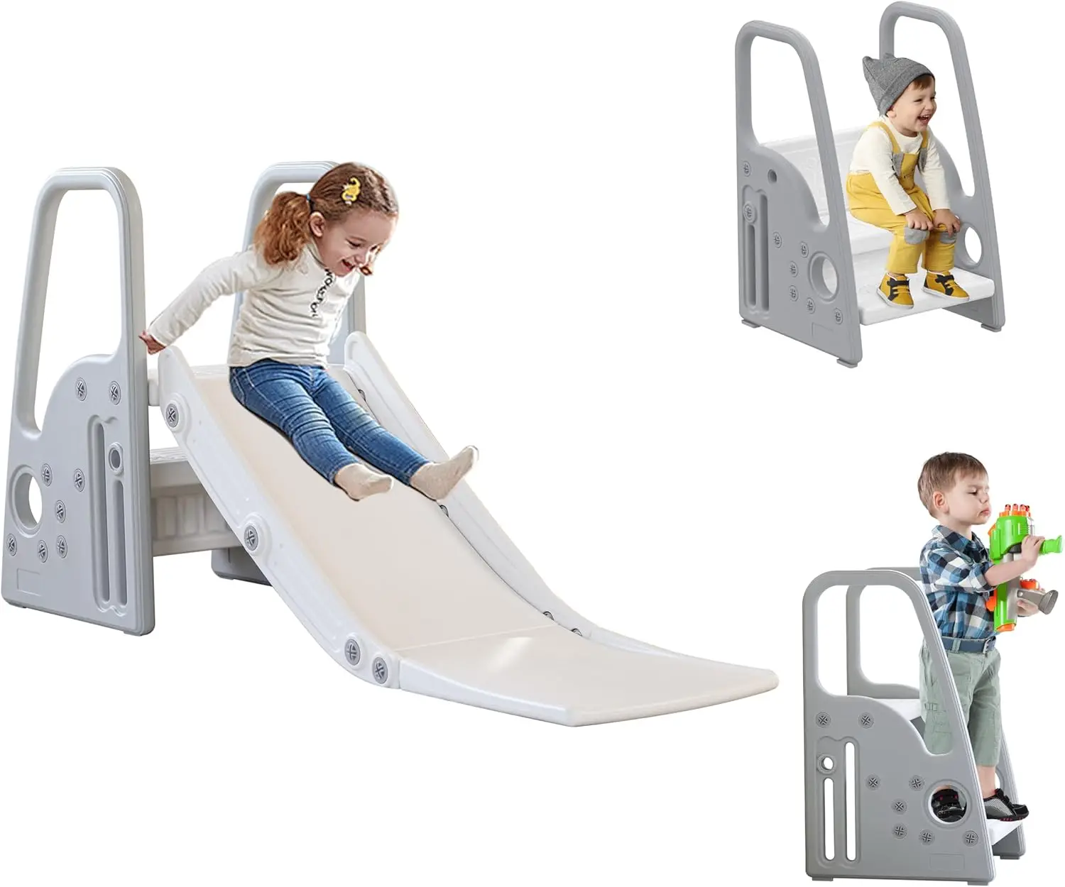3-in-1 Toddler Play Climber Slide with Extra Long Slope, Indoor/Outdoor Kids Slide, Gray
3-in-1 Toddler Play Climber Slide with Extra Long Slope, Indoor/Outdoor Kids Slide, Gray