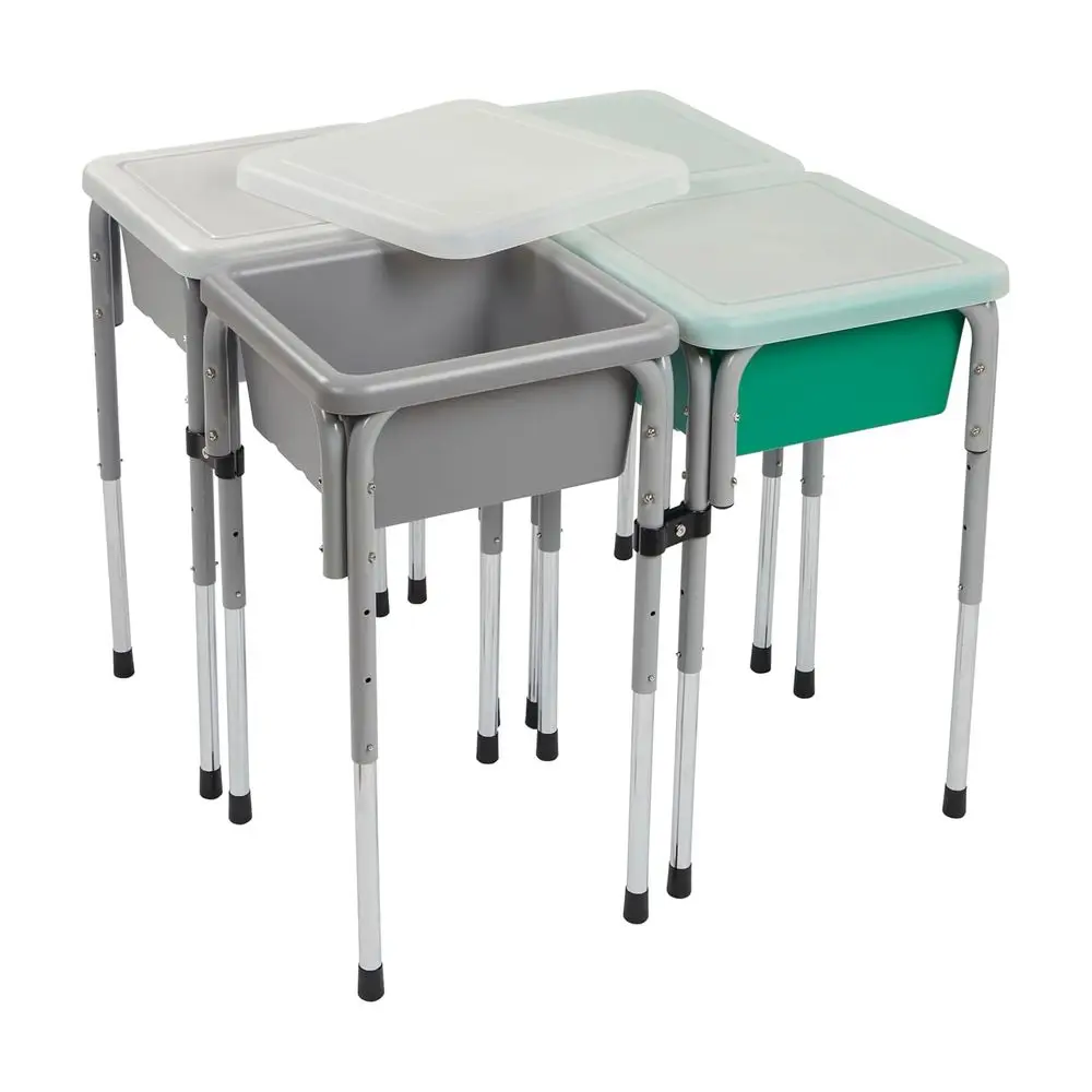 4-Station Sand and Water Adjustable Play Table, Sensory Bins, Grey/Emerald
4-Station Sand and Water Adjustable Play Table, Sensory Bins, Grey/Emerald
