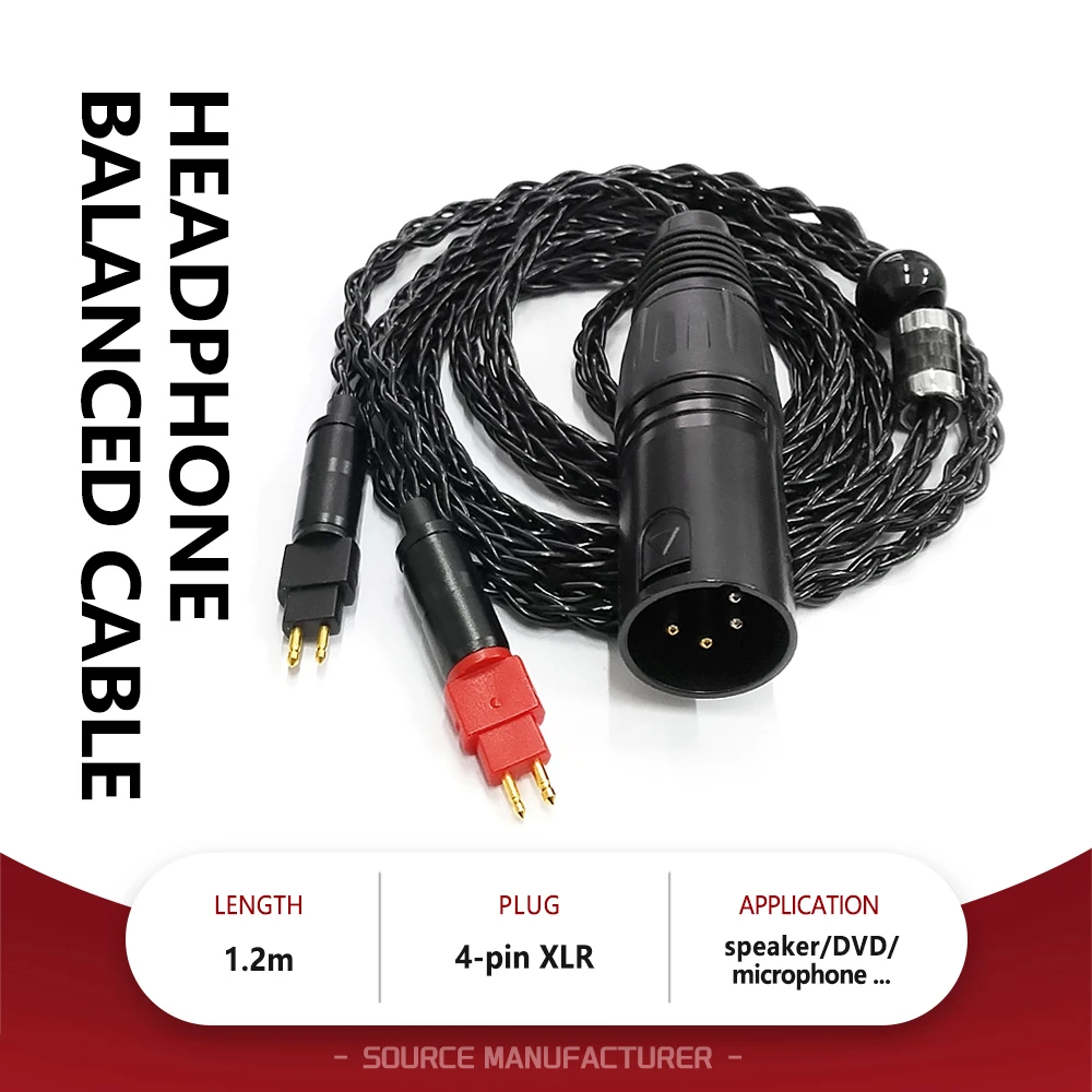 Brand High-quality 4-PIN XLR Balanced Cable Audio Replacement Cable Headset Upgrade Cable for Sennheiser HD600 HD650 HD580
Brand High-quality 4-PIN XLR Balanced Cable Audio Replacement Cable Headset Upgrade Cable for Sennheiser HD600 HD650 HD580