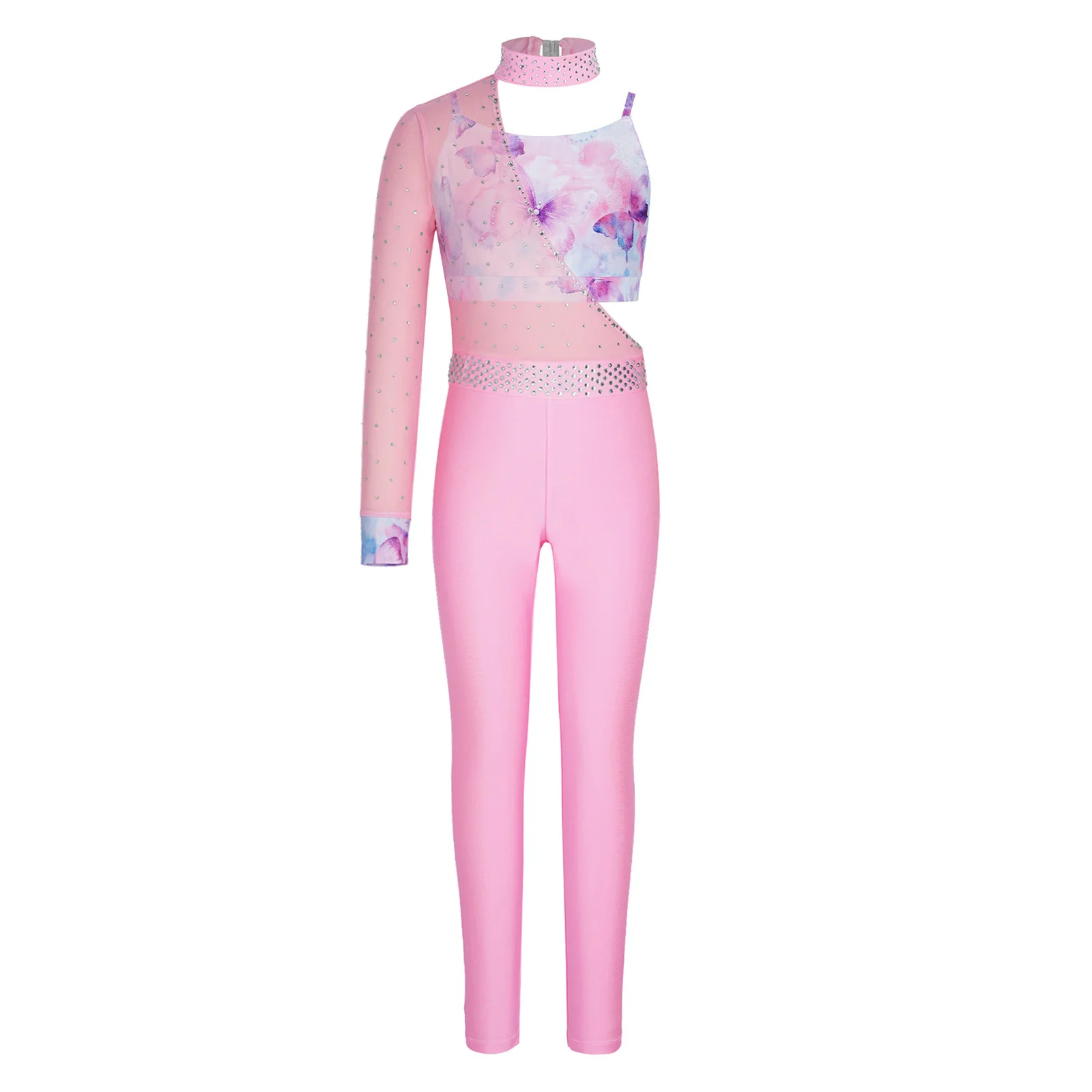 Kids Girls Ballet Gymnastics Dance Outfit Asymmetrical One Shoulder Mesh Long Sleeve Rhinestones Jumpsuit with Crop Top Sets
Kids Girls Ballet Gymnastics Dance Outfit Asymmetrical One Shoulder Mesh Long Sleeve Rhinestones Jumpsuit with Crop Top Sets