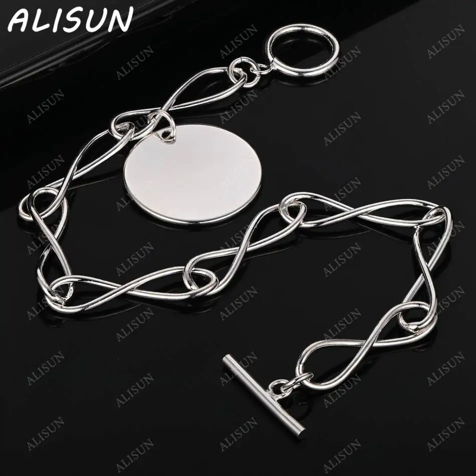 ALISUN 925 Sterling Silver Round Pendant Bracelets For Women Anniversary Gift Popular Wild Fashion Party Jewelry
ALISUN 925 Sterling Silver Round Pendant Bracelets For Women Anniversary Gift Popular Wild Fashion Party Jewelry