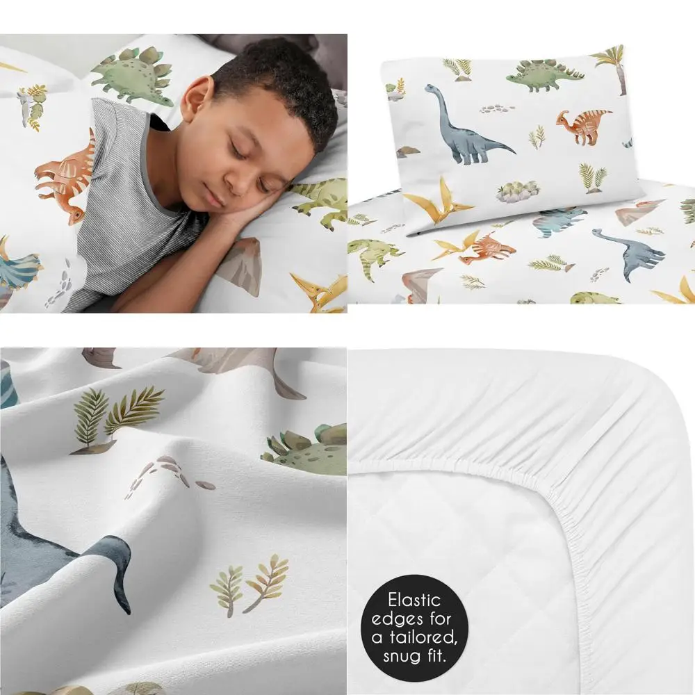 Queen Size Watercolor Dinosaur Bedding Set for Kids and Adults - Blue & Green Dino Themed Sheets & Pillowcases
Queen Size Watercolor Dinosaur Bedding Set for Kids and Adults - Blue & Green Dino Themed Sheets & Pillowcases