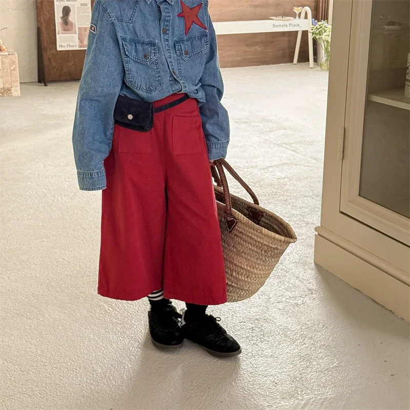 2025 Girls' Spring Wide Leg Pants Children's Clothing New Baby Kids Nine Leg Pants Japanese and Korean Trousers
2025 Girls' Spring Wide Leg Pants Children's Clothing New Baby Kids Nine Leg Pants Japanese and Korean Trousers