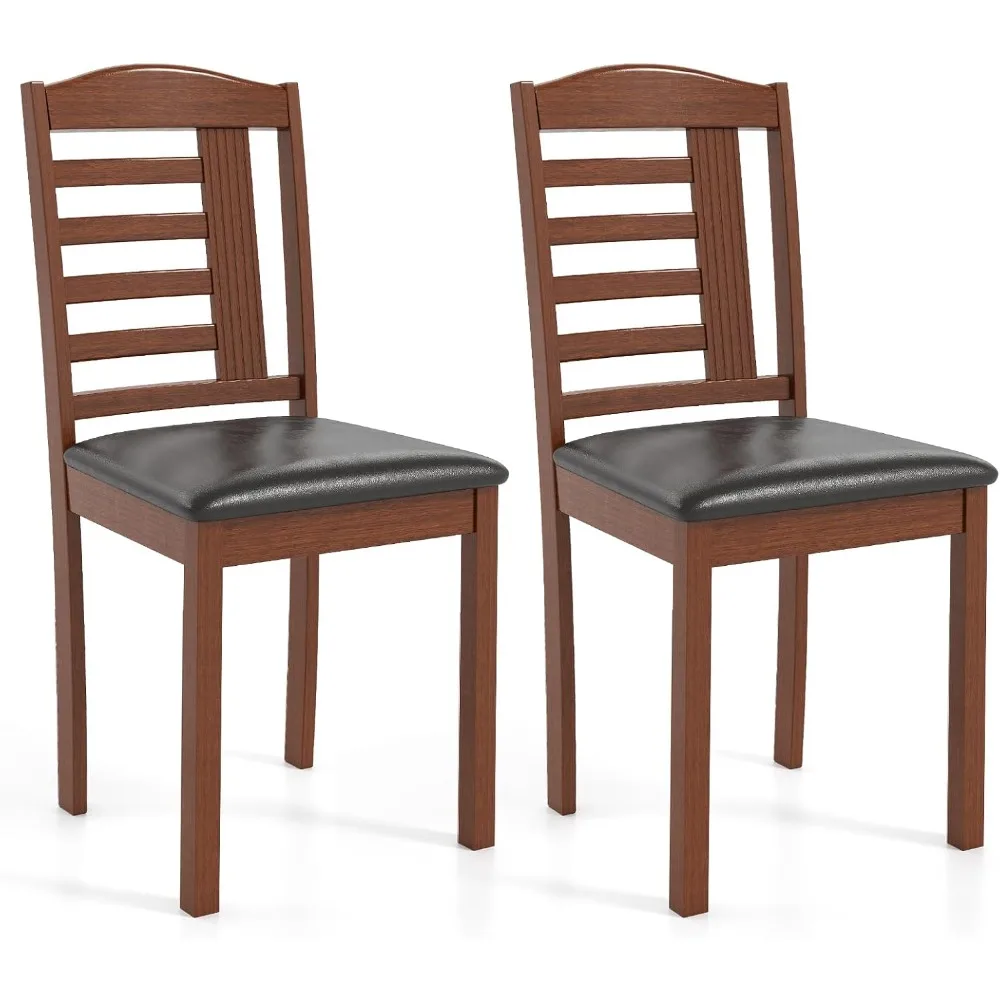 Wooden Dining Chairs Set of 2, Upholstered Kitchen Side Chairs with Faux Leather Padded Seat & Rubber Wood Frame, Mid-Century D
Wooden Dining Chairs Set of 2, Upholstered Kitchen Side Chairs with Faux Leather Padded Seat & Rubber Wood Frame, Mid-Century D