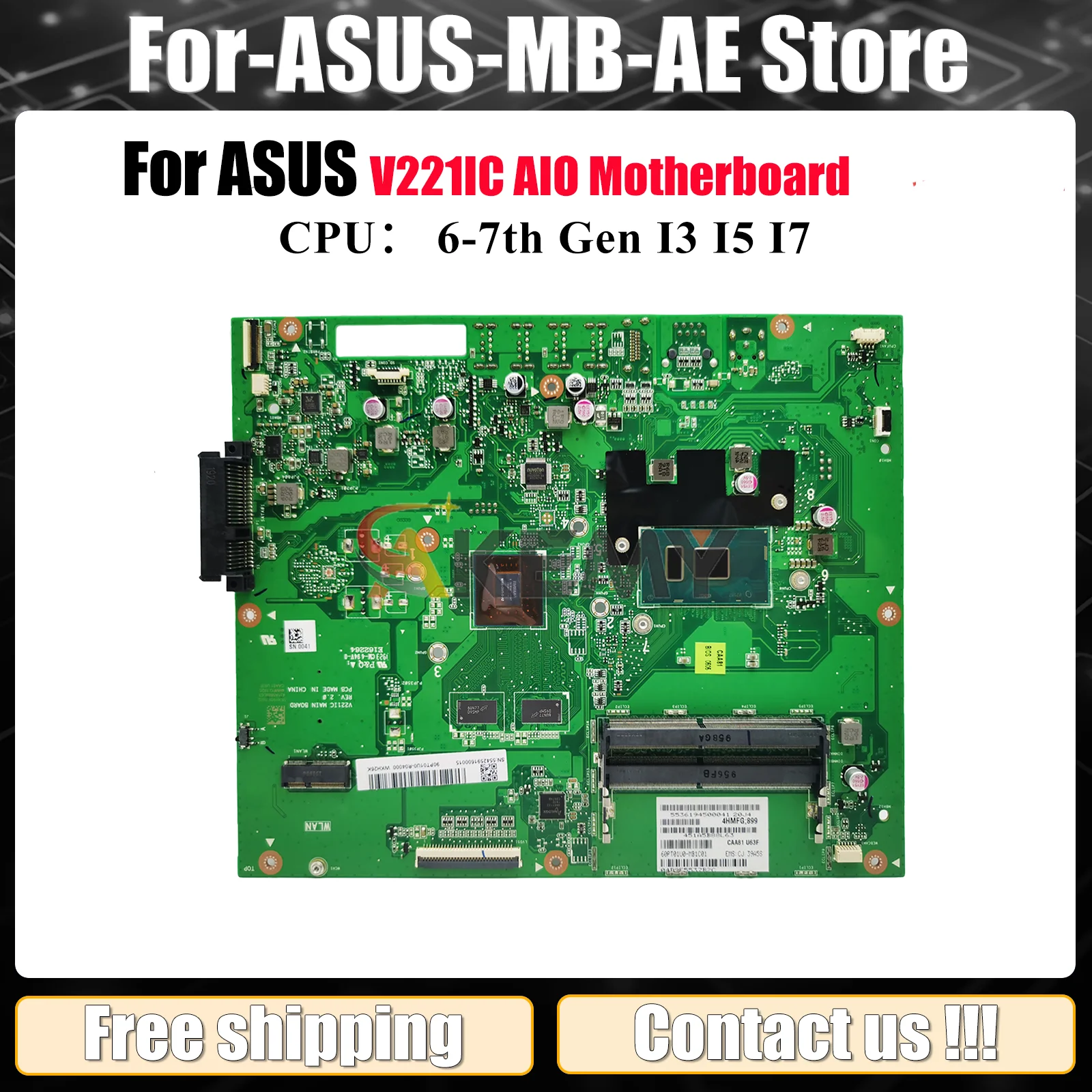 Материнская плата V221IC для ASUS Vivo AiO V221IC V221ID V221I, материнская плата с процессором I3 I5 I7, 100% тестирование, ОК, быстрая доставка, высокое качество
Материнская плата V221IC для ASUS Vivo AiO V221IC V221ID V221I, материнская плата с процессором I3 I5 I7, 100% тестирование, ОК, быстрая доставка, высокое качество