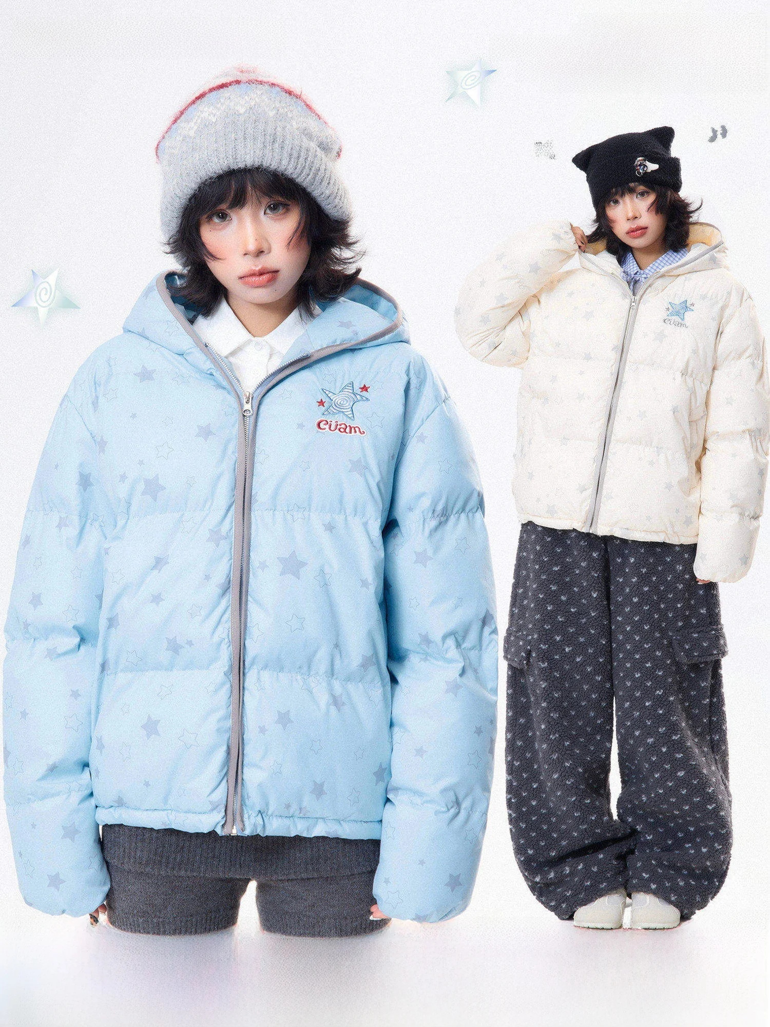 Новая женская зимняя свободная теплая хлопковая куртка с капюшоном и принтом «Милый медведь и звезды», в стиле «Sweet School»
Новая женская зимняя свободная теплая хлопковая куртка с капюшоном и принтом «Милый медведь и звезды», в стиле «Sweet School»