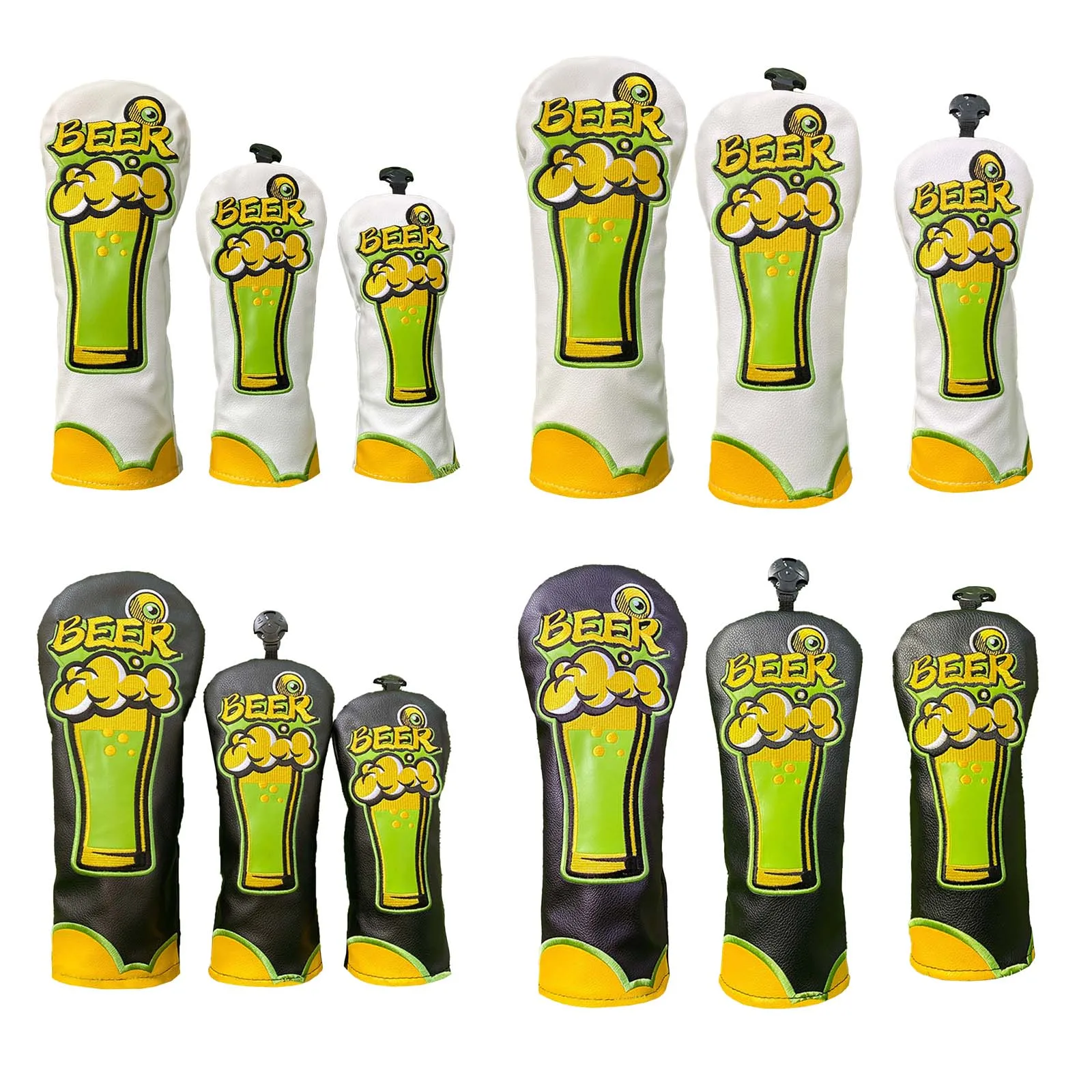 Beer Embroidery PU Leather Golf Club Head Protective Cover Color Block Club Headcover with Velvet Lining for Golfing Training
Beer Embroidery PU Leather Golf Club Head Protective Cover Color Block Club Headcover with Velvet Lining for Golfing Training