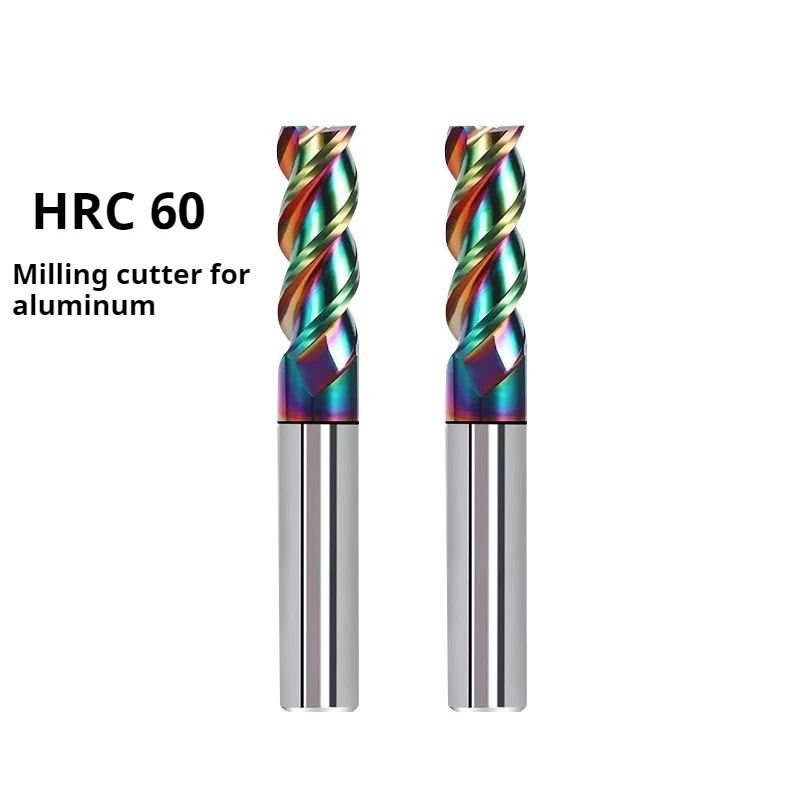 HRC60 3-Flute DLC Colorful Coating U-groove Aluminum Milling Cutter Tungsten Steel Carbide CNC Machinery Endmill Tools
HRC60 3-Flute DLC Colorful Coating U-groove Aluminum Milling Cutter Tungsten Steel Carbide CNC Machinery Endmill Tools