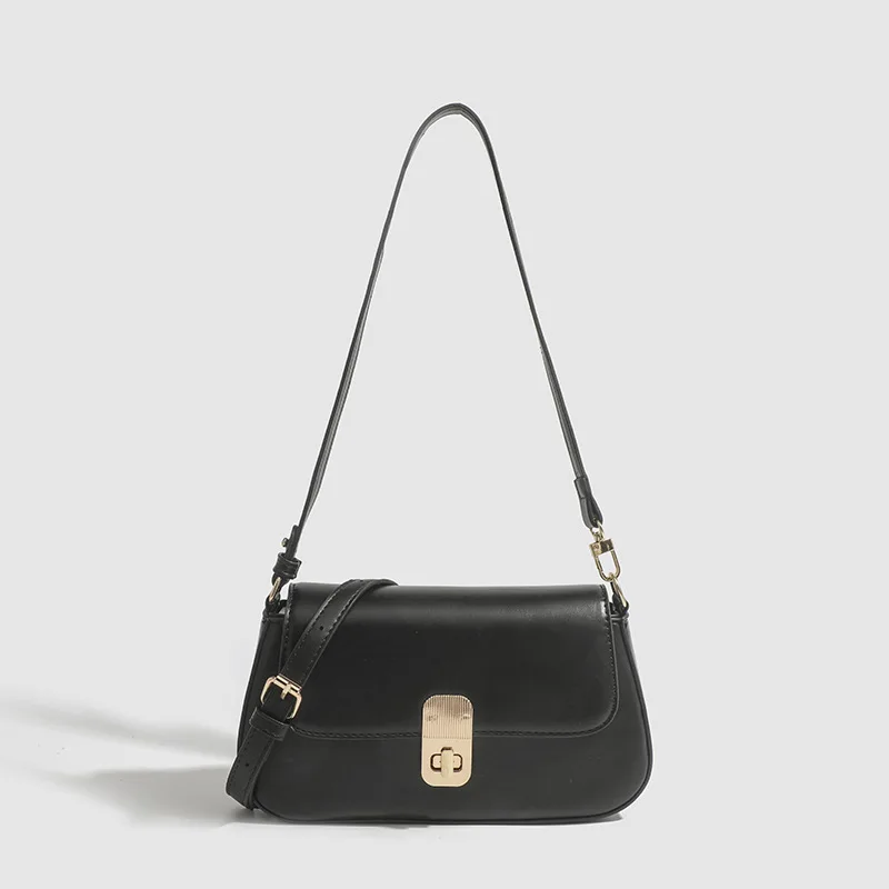 Fashionable Texture Black French Bar Axillary Bag Female Women's Vocal Cingles Cingard Crossing Crossing
Fashionable Texture Black French Bar Axillary Bag Female Women's Vocal Cingles Cingard Crossing Crossing
