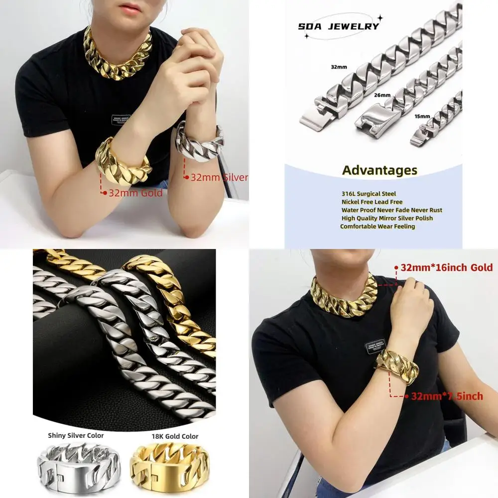 Стильное позолоченное ожерелье-цепочка из стали 316L — водонепроницаемое и тяжелое для любителей хип-хоп
Стильное позолоченное ожерелье-цепочка из стали 316L — водонепроницаемое и тяжелое для любителей хип-хоп