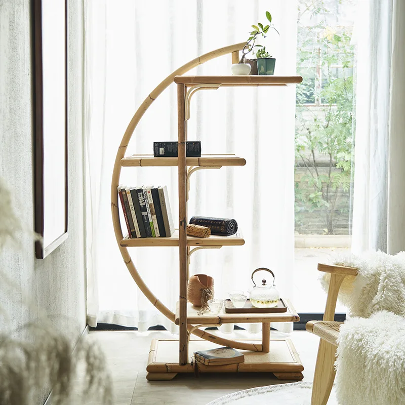 Modern simple rattan multi-layer bookshelf living room storage moon shelf small apartment ins rattan Japanese decorative shelf
Modern simple rattan multi-layer bookshelf living room storage moon shelf small apartment ins rattan Japanese decorative shelf