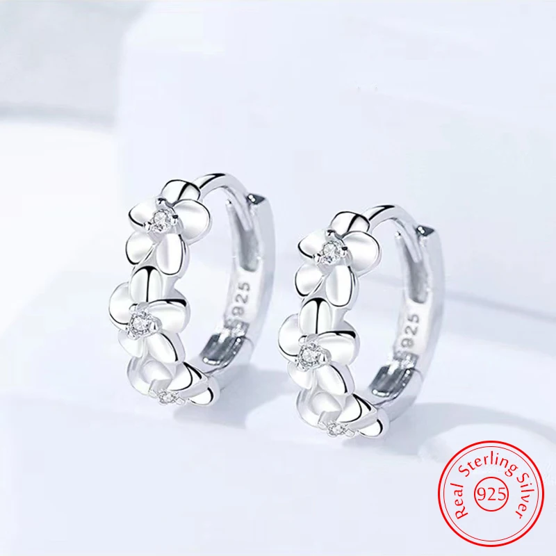 High Quality Lady's 925 Sterling Silver Jewelry New Crystal Zircon Flower Hoop Earrings XY0109
High Quality Lady's 925 Sterling Silver Jewelry New Crystal Zircon Flower Hoop Earrings XY0109