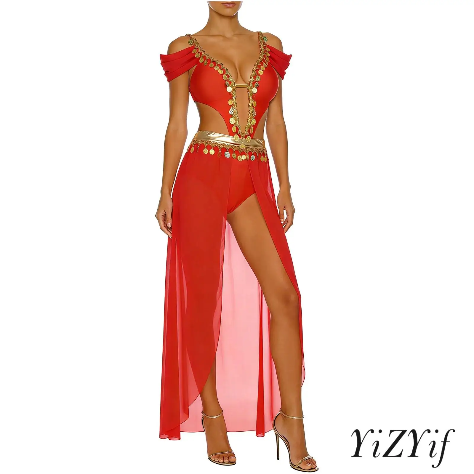 Women Belly Dance Bodysuit Dress Indian Dance Costume Sequin Tassel Cutout V Neck Open Front Chiffon Hem Built-in Shorts Dresses
Women Belly Dance Bodysuit Dress Indian Dance Costume Sequin Tassel Cutout V Neck Open Front Chiffon Hem Built-in Shorts Dresses