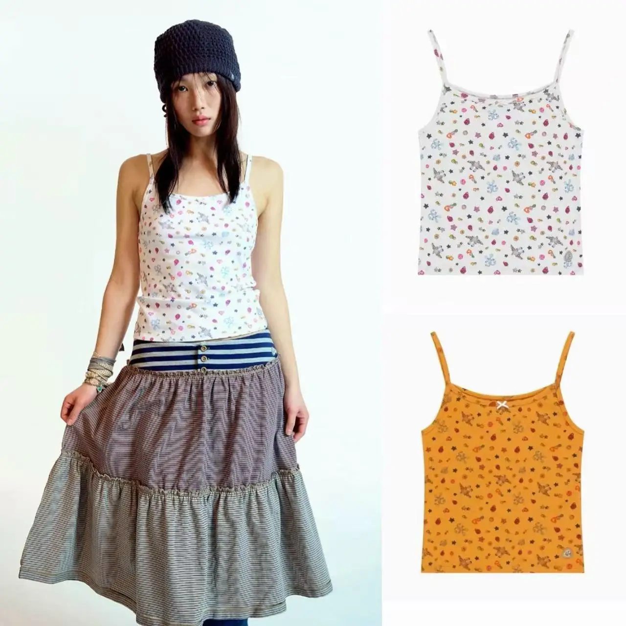 Cute Floral Print Slimming Vest Versatile Korean Style Girl's Fashion Quick Delivery Coyseio Summer Inner Wear Square Collar
Cute Floral Print Slimming Vest Versatile Korean Style Girl's Fashion Quick Delivery Coyseio Summer Inner Wear Square Collar