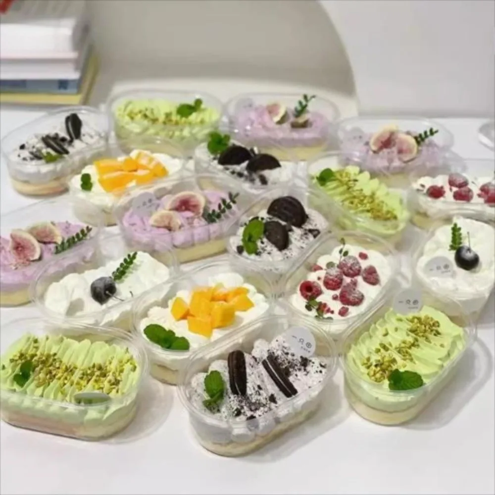 50pcs Clear Dessert Container with Lid 500/280ML Oval Cake Packing Box Individually Packaged Portable
50pcs Clear Dessert Container with Lid 500/280ML Oval Cake Packing Box Individually Packaged Portable