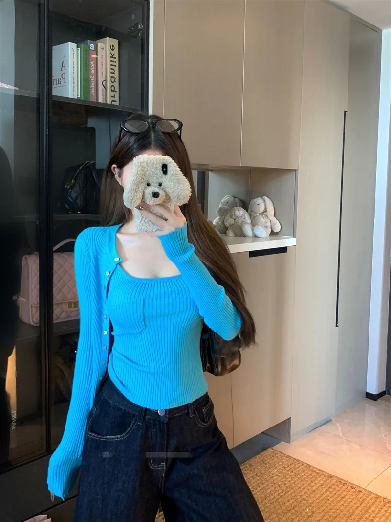 Off Spicy Girl Slim Fit Long Sve Knitted Open Cardigan Women's Autumn Pure Desire Inner Wear Strap Top Two
Off Spicy Girl Slim Fit Long Sve Knitted Open Cardigan Women's Autumn Pure Desire Inner Wear Strap Top Two