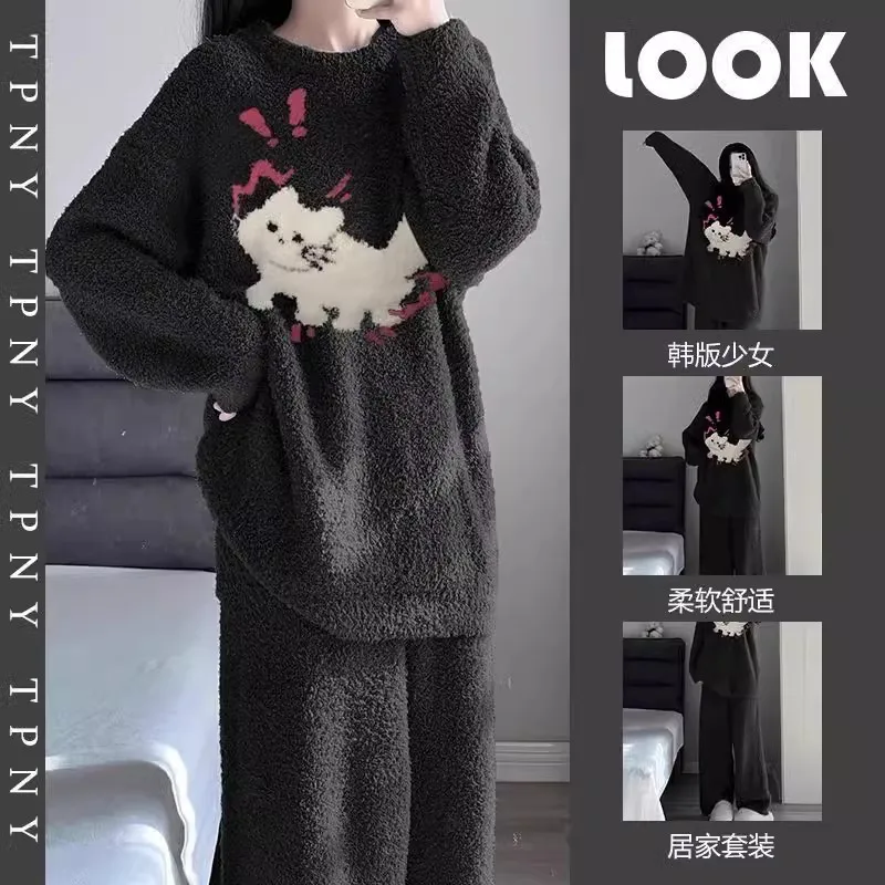 Pjs Set Half-Pile Women's Pajama Set Women's Warm Winter Pajamas Fashionable Home Clothes, Pajamas Cute and Soft Pajama Set Hot
Pjs Set Half-Pile Women's Pajama Set Women's Warm Winter Pajamas Fashionable Home Clothes, Pajamas Cute and Soft Pajama Set Hot