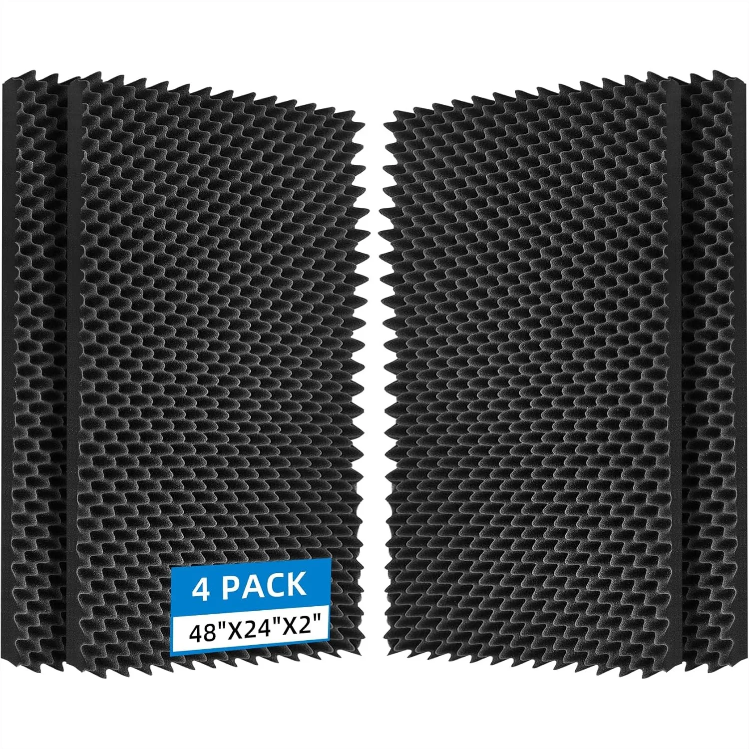 Sound Proof Foam Panels 4 Pack, 48"x24"x2" Quick-Recovery High Density Acoustic Panels for Home Studio Noise Reduction (Black)
Sound Proof Foam Panels 4 Pack, 48"x24"x2" Quick-Recovery High Density Acoustic Panels for Home Studio Noise Reduction (Black)