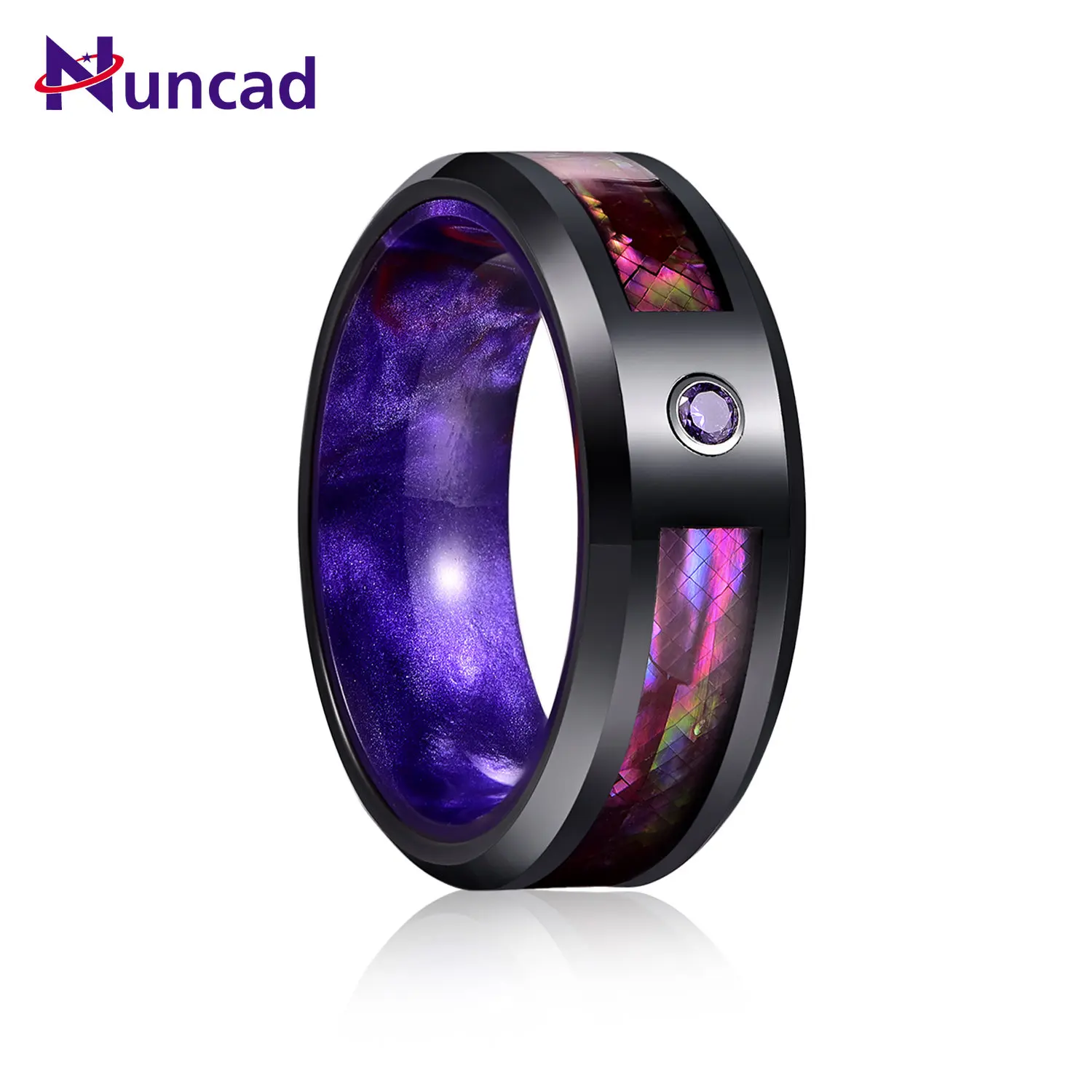 NUNCAD 8mm Tungsten Carbide Steel Ring Purple Zirconia Opal Ring inner Resin Jewelry for Men Wedding Wholesale Free Shipping
NUNCAD 8mm Tungsten Carbide Steel Ring Purple Zirconia Opal Ring inner Resin Jewelry for Men Wedding Wholesale Free Shipping