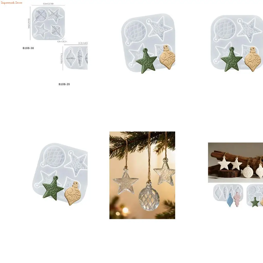Q5WE Silicone Mold Epoxy Star Christmas Pendant Mould Handmade Jewelry Craft Supplies
Q5WE Silicone Mold Epoxy Star Christmas Pendant Mould Handmade Jewelry Craft Supplies