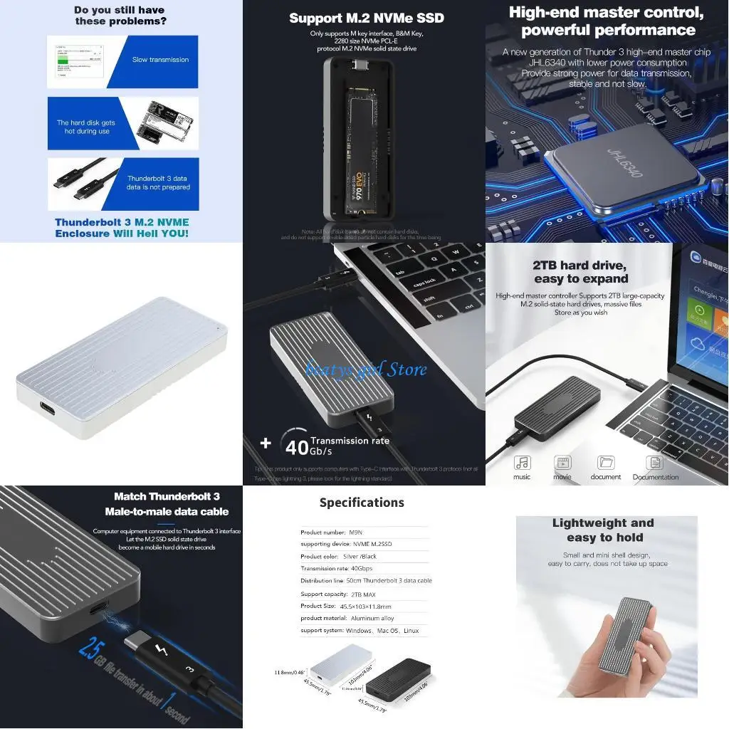 C7AB BlueEndless M.2 NVME корпус для Thunderbolt3 USB SSD -корпус
C7AB BlueEndless M.2 NVME корпус для Thunderbolt3 USB SSD -корпус
