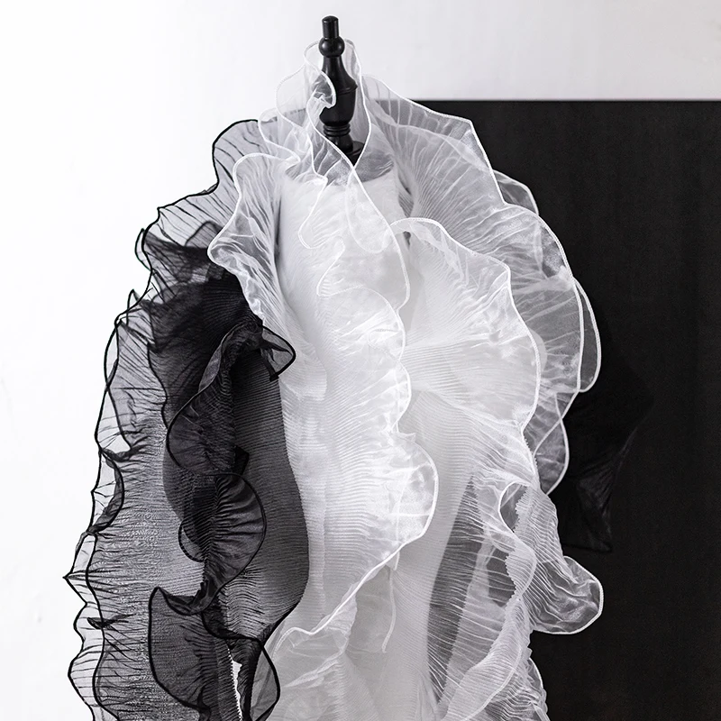 White Lace Fabric For Decorative Wedding Dress Diy Handmade Materials 12cm Wide Wave Pleated Striped Ribbons Sewing Accessories
White Lace Fabric For Decorative Wedding Dress Diy Handmade Materials 12cm Wide Wave Pleated Striped Ribbons Sewing Accessories
