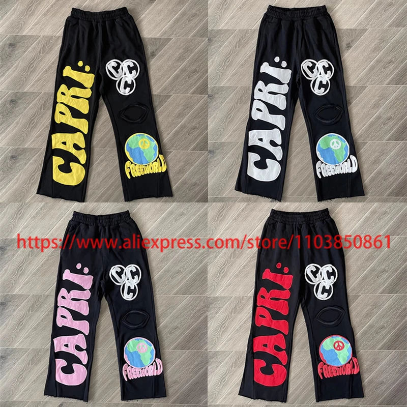 Project Capri Emergency Casual Pants High-quality Fashion Foam Printing Spliced Flared Pants Heavy Fabric Cactus Jack Sweatpants
Project Capri Emergency Casual Pants High-quality Fashion Foam Printing Spliced Flared Pants Heavy Fabric Cactus Jack Sweatpants