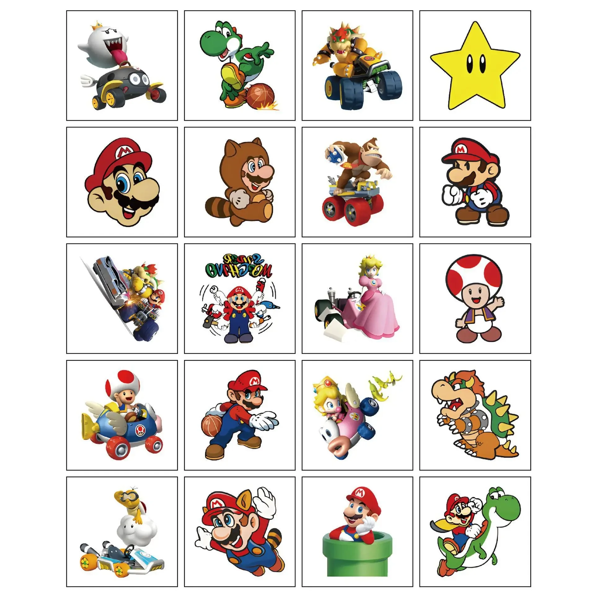 20PCS 5CM*5CM Cartoon Mario Bros Tattoo Sticker Children's Reward Sticker Pack Cute Super Mary Laptop Skin Stickers
20PCS 5CM*5CM Cartoon Mario Bros Tattoo Sticker Children's Reward Sticker Pack Cute Super Mary Laptop Skin Stickers