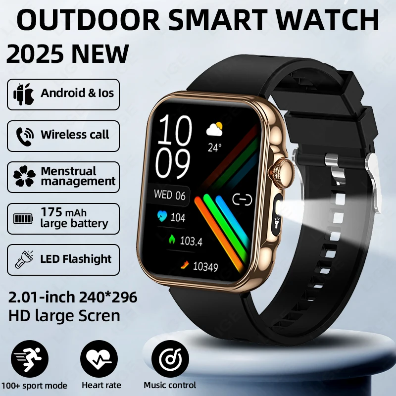 LIGE 2025 Новые Смарт-часы 2,01-дюймовый сенсорный экран Спортивные часы для фитнеса Водонепроницаемые Bluetooth-умные часы для звонков для Android IOS 
LIGE 2025 Новые Смарт-часы 2,01-дюймовый сенсорный экран Спортивные часы для фитнеса Водонепроницаемые Bluetooth-умные часы для звонков для Android IOS