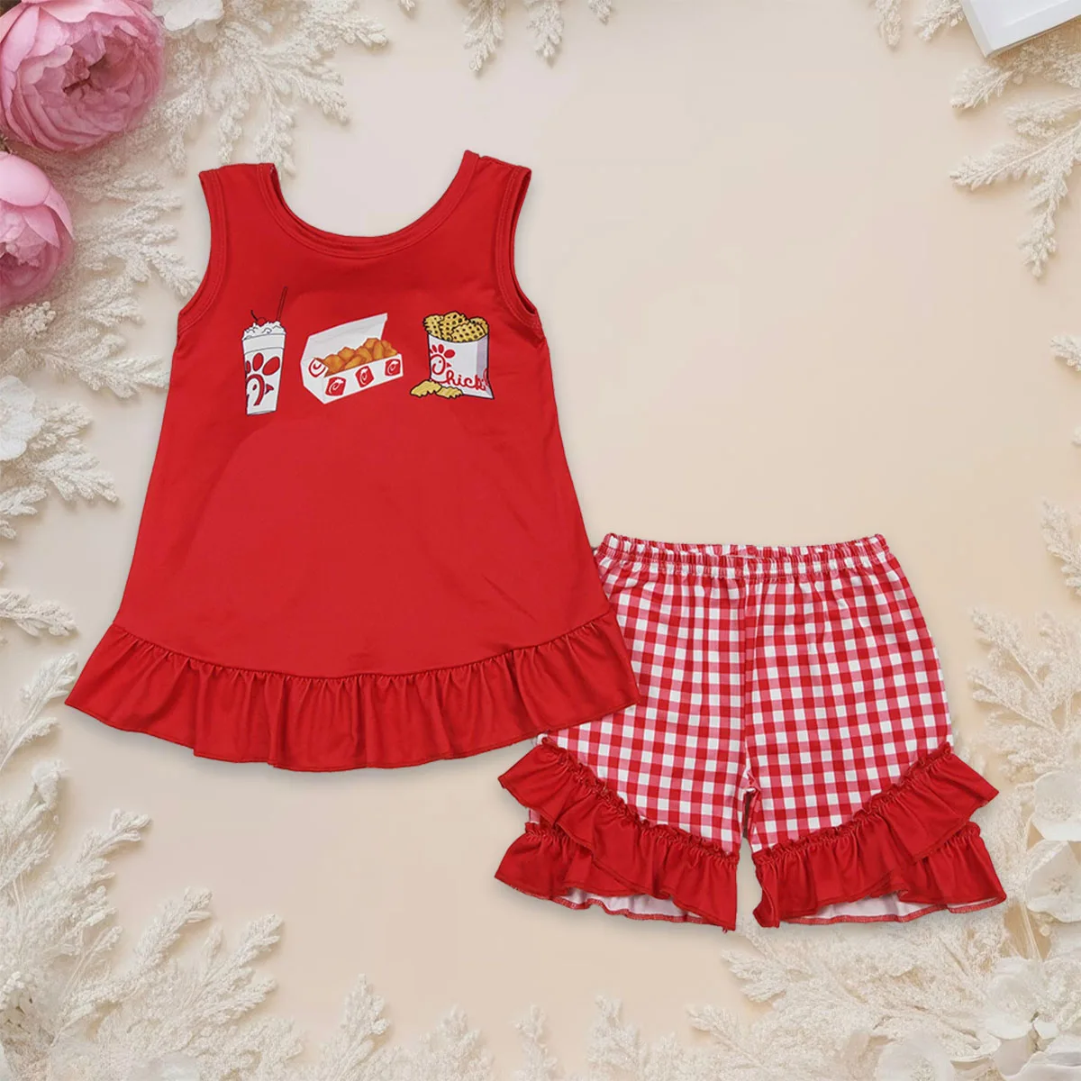 Baby Girl Sleeveless Set Chicken Open Back Bows Kids Ruffle Shorts Clothes Infant Toddler Children Clothing Outfit Wholesale
Baby Girl Sleeveless Set Chicken Open Back Bows Kids Ruffle Shorts Clothes Infant Toddler Children Clothing Outfit Wholesale
