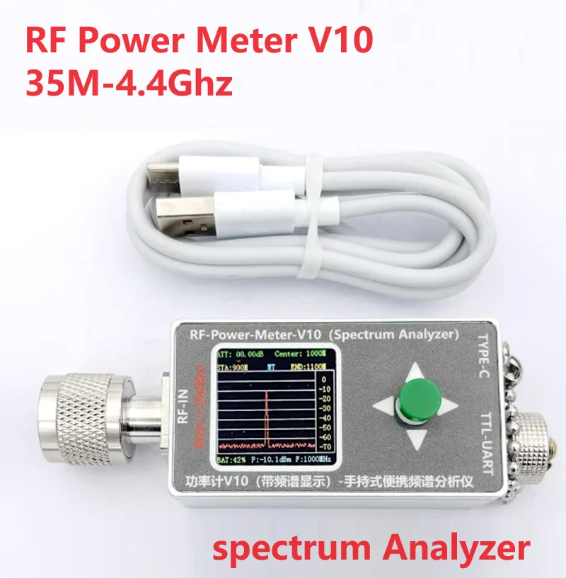 35Mhz~4.4GHz N-type RF Power Meter V10 Spectrum Analyzer Display TYPE-C Communication -70~+30dbm Attenuator Power Detector EMC
35Mhz~4.4GHz N-type RF Power Meter V10 Spectrum Analyzer Display TYPE-C Communication -70~+30dbm Attenuator Power Detector EMC