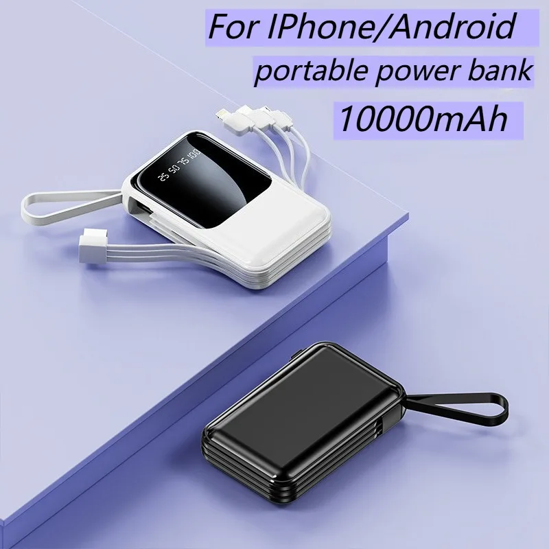 10000mAh For IPhone/Android Etc Electronics Portable Power Bank Built-in 4 Charging Cables LED Light Type-C/USB Port Applicable
10000mAh For IPhone/Android Etc Electronics Portable Power Bank Built-in 4 Charging Cables LED Light Type-C/USB Port Applicable