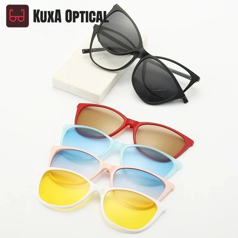 Xuka 6 в 1, солнцезащитные очки с магнитным зажимом, оправа для очков по рецепту, оправа для мужчин и женщин, поляризационные или линзы ночного видения, оправа кошачьих глаз TR90
Xuka 6 в 1, солнцезащитные очки с магнитным зажимом, оправа для очков по рецепту, оправа для мужчин и женщин, поляризационные или линзы ночного видения, оправа кошачьих глаз TR90