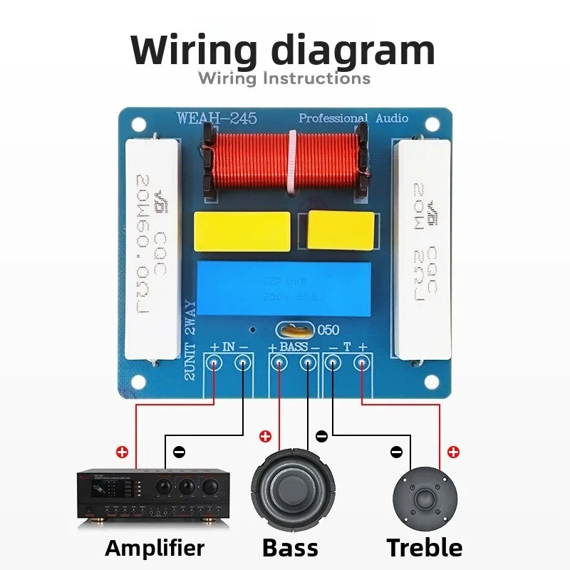 HiFi Grade 400W High Power 1 High 1 Low 2 Way Speaker Crossover Professional Audio Upgrade Crossover For Speaker Accessories
HiFi Grade 400W High Power 1 High 1 Low 2 Way Speaker Crossover Professional Audio Upgrade Crossover For Speaker Accessories