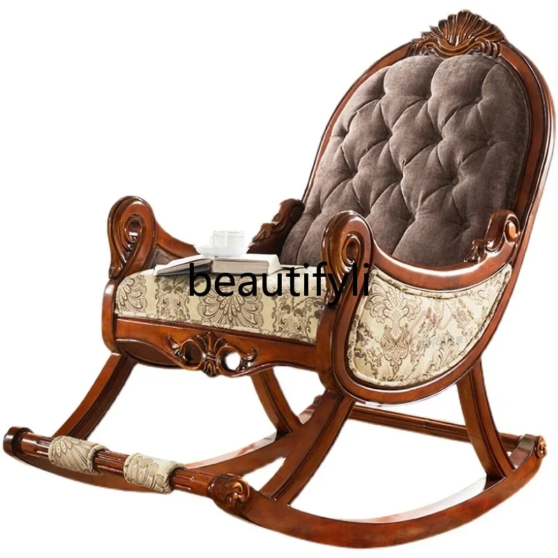 American solid wood light luxury rocking chair high-end European lazy balcony leisure sofa chair
American solid wood light luxury rocking chair high-end European lazy balcony leisure sofa chair
