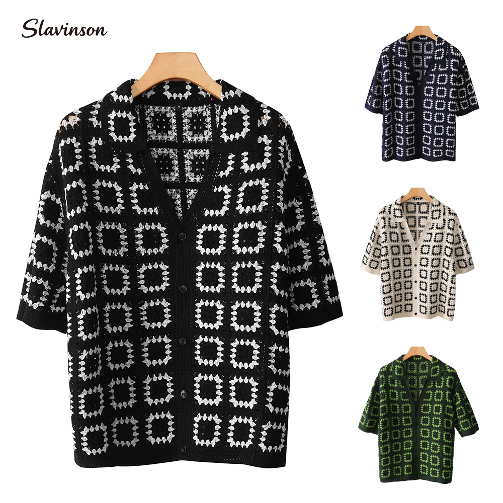 Slavinson Men's Short Sleeves Summer Knitted Printing Fashion Short-Sleeved Breathable Casual Slim Soft Loose Tops Men US Size
Slavinson Men's Short Sleeves Summer Knitted Printing Fashion Short-Sleeved Breathable Casual Slim Soft Loose Tops Men US Size