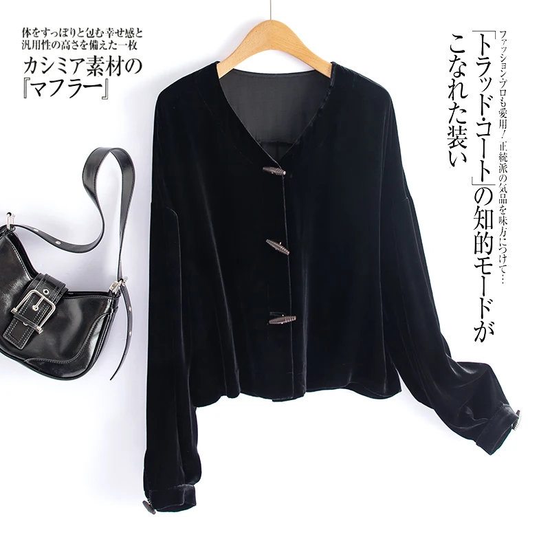 Velvet Blouse Women Lazy Elegant Style Blacker 100% Silk O Neck Long Sleeves Pocket Casual Shirt New Fashion
Velvet Blouse Women Lazy Elegant Style Blacker 100% Silk O Neck Long Sleeves Pocket Casual Shirt New Fashion