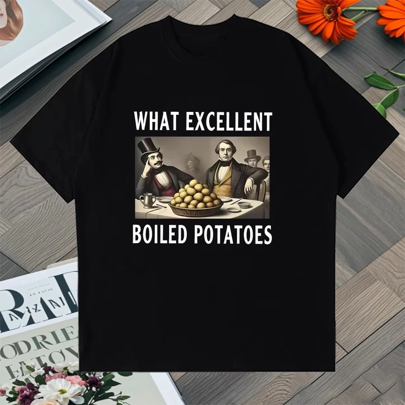 Boiled Potatoes Funny Meme Tee shirt vintage Men Women Fashion Vintage Short Sleeve T shirt 100% Cotton Oversized Summer t-shirt
Boiled Potatoes Funny Meme Tee shirt vintage Men Women Fashion Vintage Short Sleeve T shirt 100% Cotton Oversized Summer t-shirt