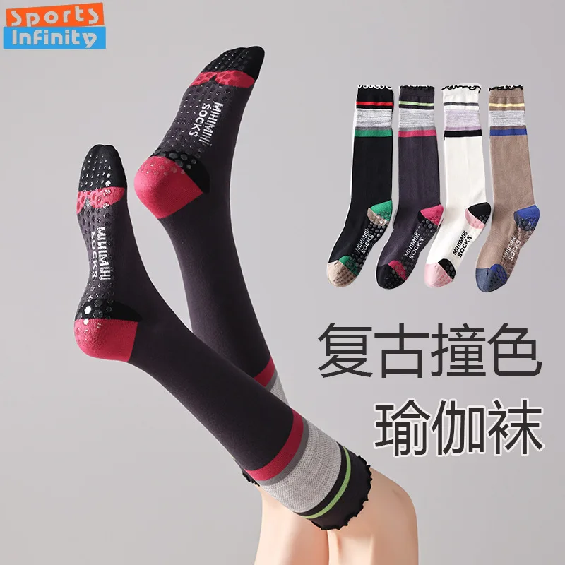 Корейская версия, контрастные носки для йоги, женские носки для пилатеса, противоскользящие спортивные чулки, длинные спортивные носки для фитнеса и фитнеса 
Корейская версия, контрастные носки для йоги, женские носки для пилатеса, противоскользящие спортивные чулки, длинные спортивные носки для фитнеса и фитнеса
