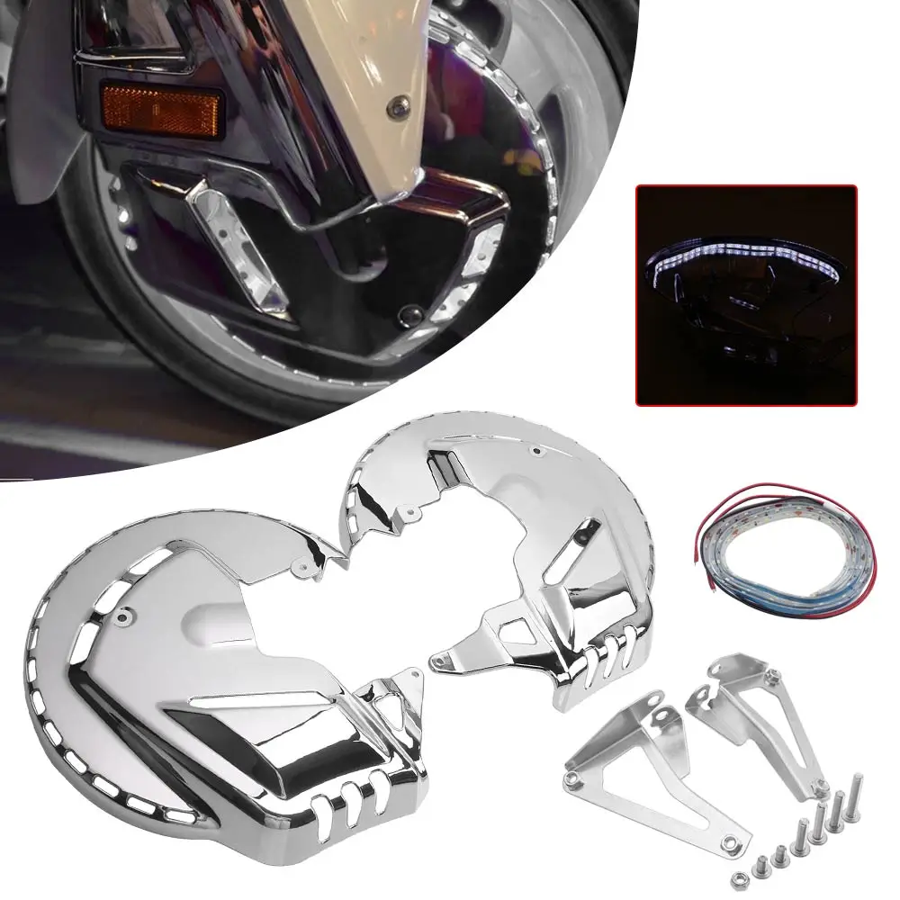 1 Pair Brake Disc Rotors Covers/LED Light Bar Chrome Motorcycle Accessories For Honda Goldwing Goldwing Tour models 2001-2015
1 Pair Brake Disc Rotors Covers/LED Light Bar Chrome Motorcycle Accessories For Honda Goldwing Goldwing Tour models 2001-2015