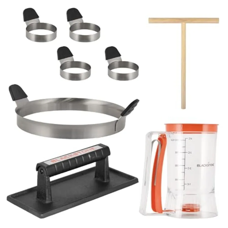 10 Inch Stainless Steel Omelet Egg Ring with Plastic Batter Dispenser and Cast Iron Bacon Griddle Weight Press Wood Wooden Crep
10 Inch Stainless Steel Omelet Egg Ring with Plastic Batter Dispenser and Cast Iron Bacon Griddle Weight Press Wood Wooden Crep
