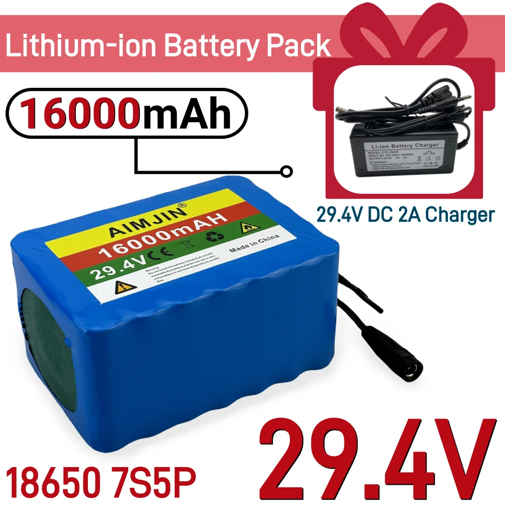 7S5P 18650 Lithium ion Battery Pack 24V 16Ah 500W 29.4V 16000mAh Rechargeable Battery Built-in BMS for Electric Scooters etc
7S5P 18650 Lithium ion Battery Pack 24V 16Ah 500W 29.4V 16000mAh Rechargeable Battery Built-in BMS for Electric Scooters etc