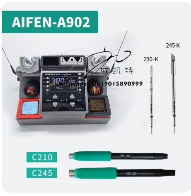 Паяльная станция AIFEN A902 с двумя термовоздушными пистолетами C115, C210, C245 для ремонта печатных плат и ИС мобильных телефонов, инструменты для пайки
Паяльная станция AIFEN A902 с двумя термовоздушными пистолетами C115, C210, C245 для ремонта печатных плат и ИС мобильных телефонов, инструменты для пайки