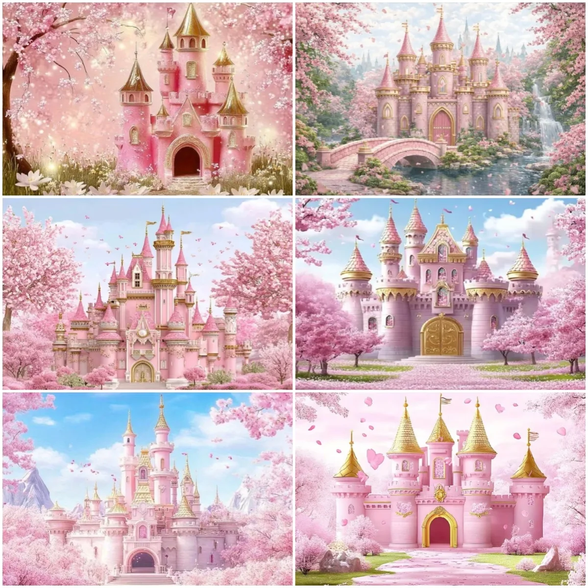 Dream Fairy Pink Castle Background Princess Girls Birthday Party Decor Backdrop Spring Cherry Blossoms Castle Photography Banner
Dream Fairy Pink Castle Background Princess Girls Birthday Party Decor Backdrop Spring Cherry Blossoms Castle Photography Banner
